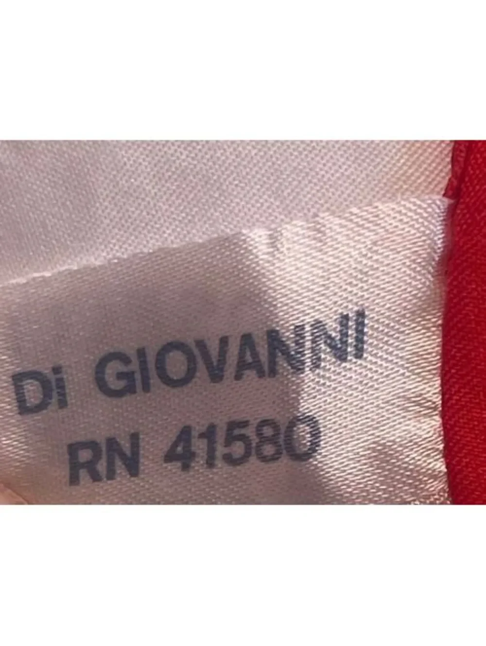 1970s Boselli Red Polyester Square Scarf with White Monogram L- Made in Italy